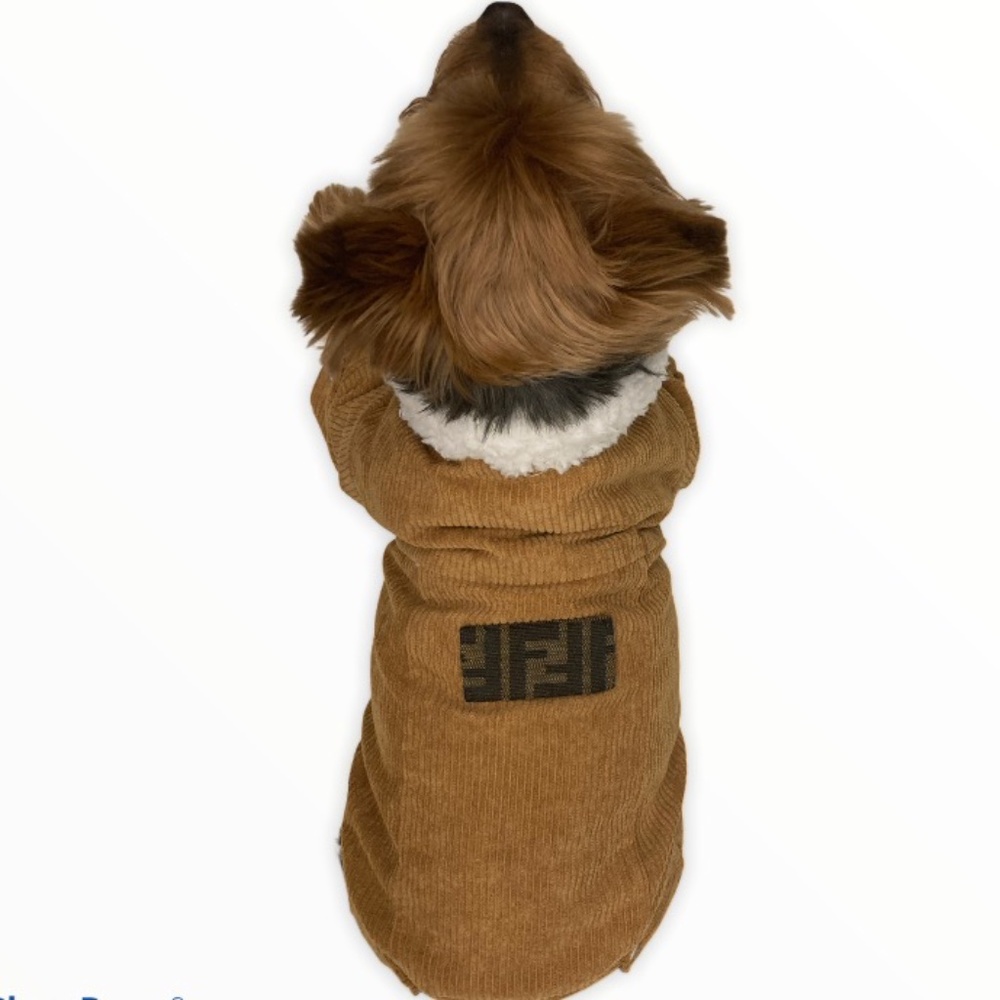 Corduroy Fendi Dog Cat Jacket Coat
